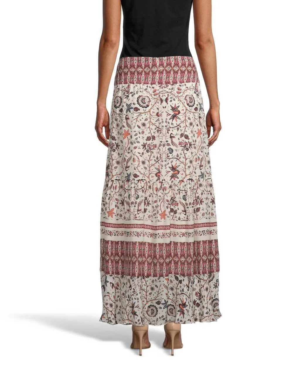 JAKARTA PRINT MAXI SKIRT in BROWN MULTICOLOR