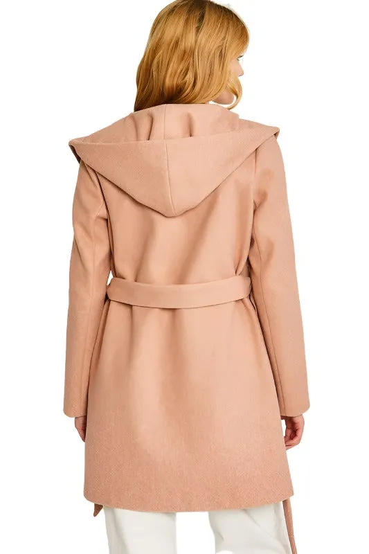 JQ Fleece Belted Hoodie Coat