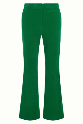 King Louie marcie flared pants babyrib meadow green