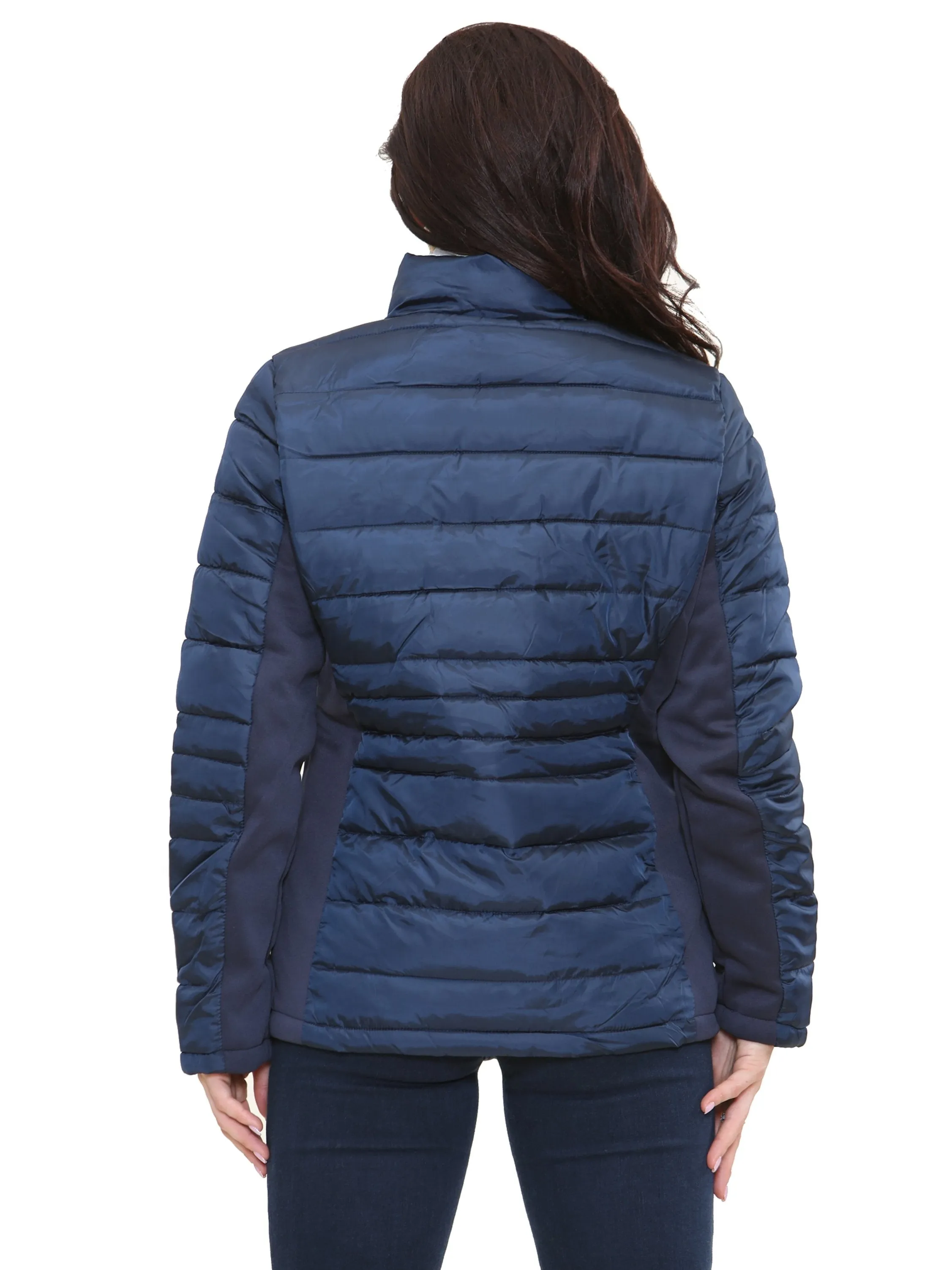 Kruze | Womens Collared  Puffer  Zip Up Winter Jacket