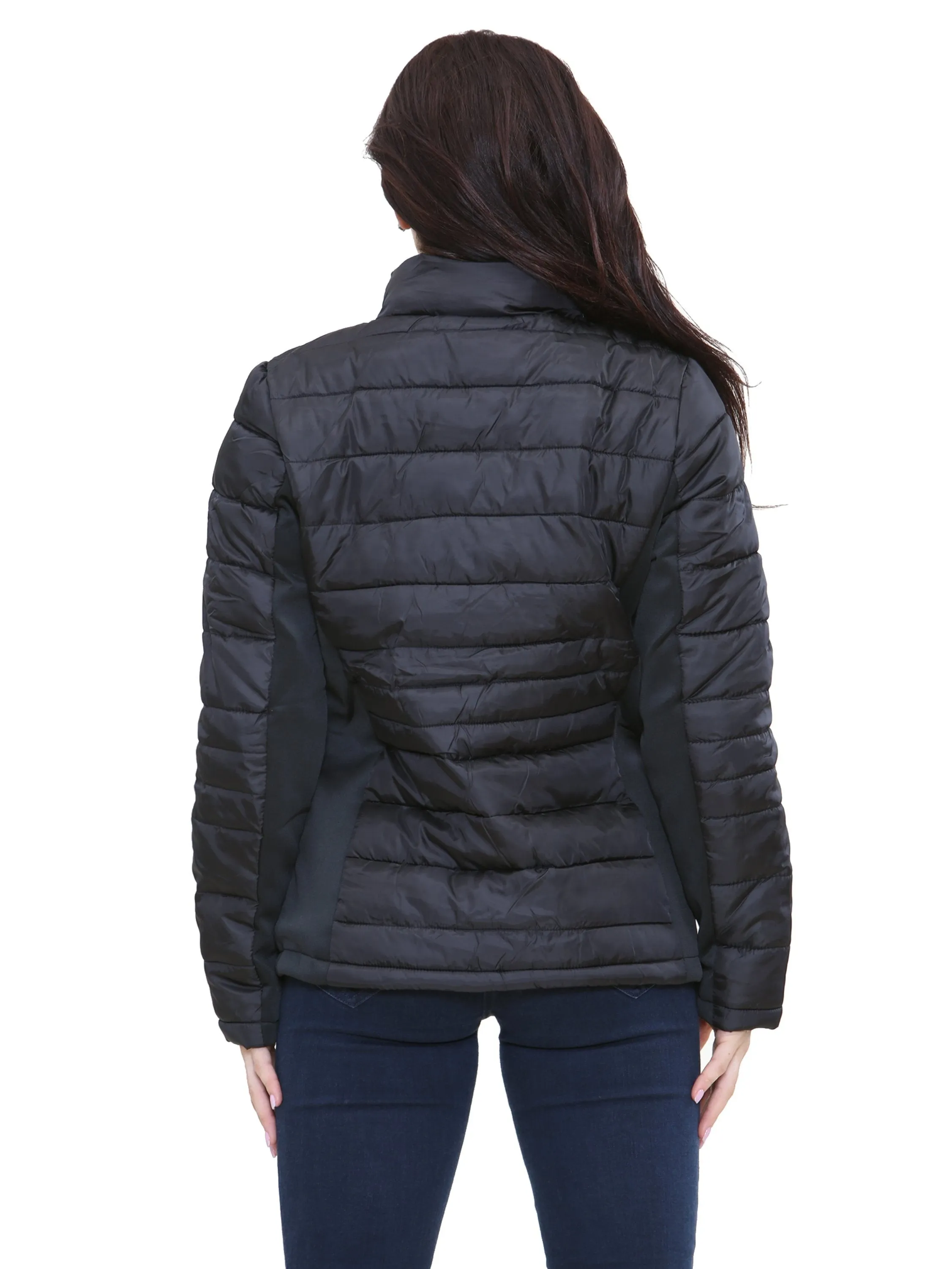 Kruze | Womens Collared  Puffer  Zip Up Winter Jacket