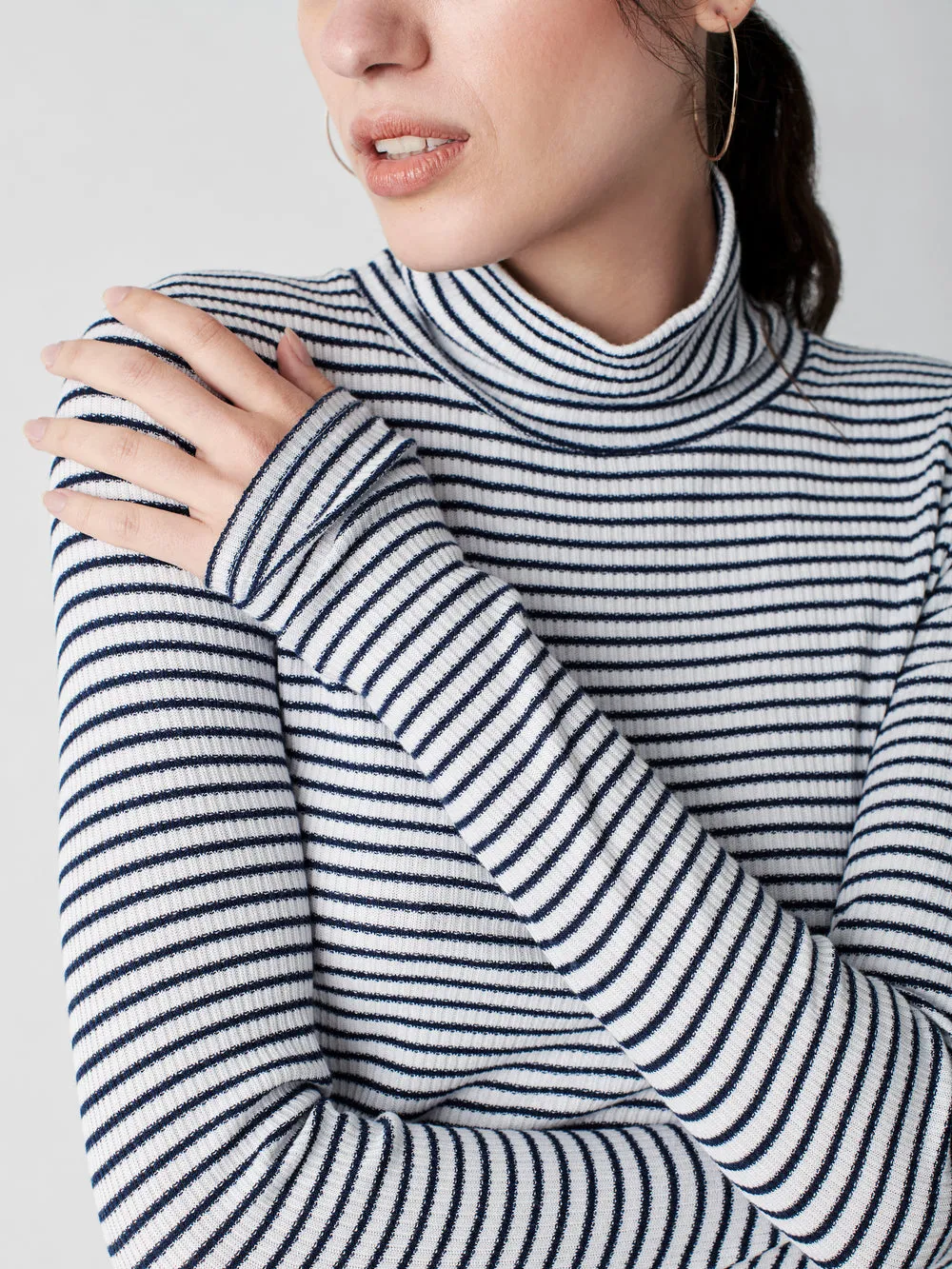 Legend Rib Roscoe Turtleneck in Abyss Stripe