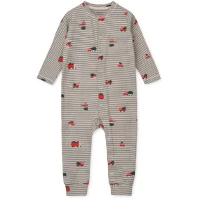 LieWood Holiday Vehicles / Stripe Navy Birk Printed Pyjamas Jumpsuit