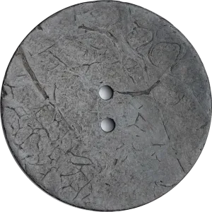 Lighter Gray Extra Large Scooped Coconut Button, "Rustica"  2-1/4"