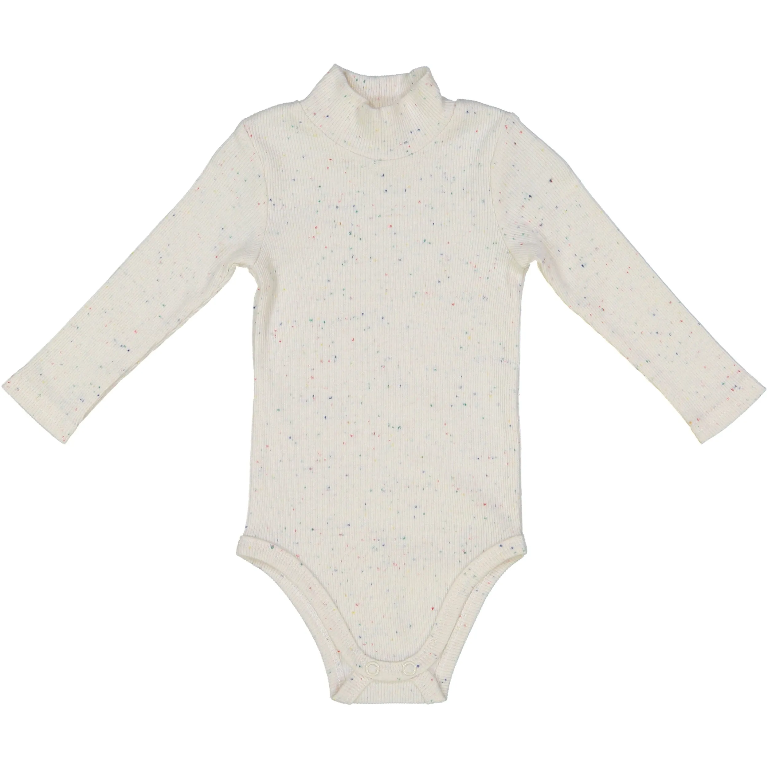 LIL LEGS COLORFUL SPECKLE RIBBED TURTLENECK ONESIE