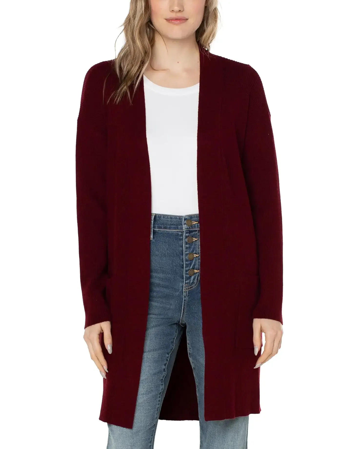 Liverpool Open Front Cardigan Red