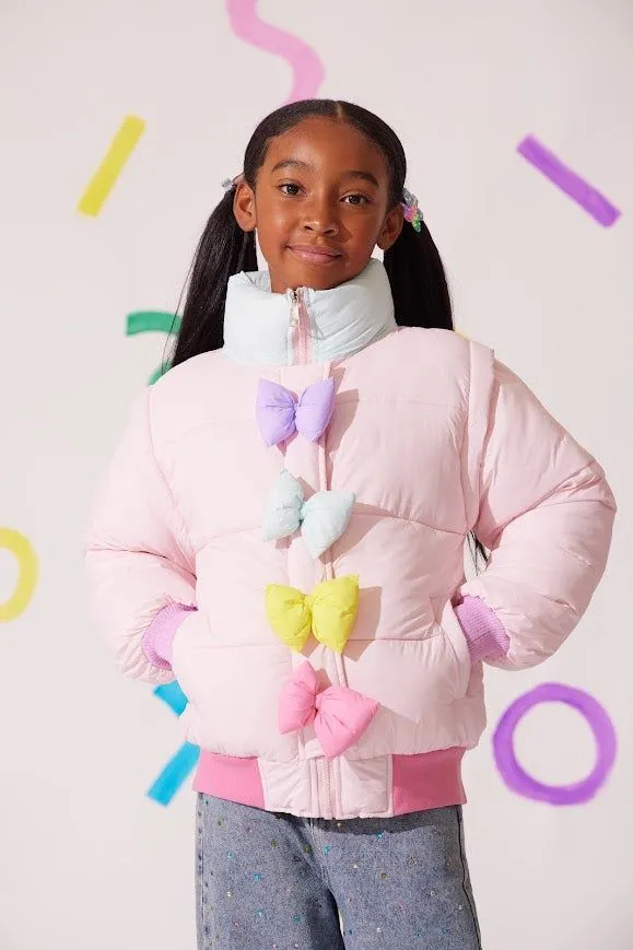 LOL Rainbow Bow Puffer Coat