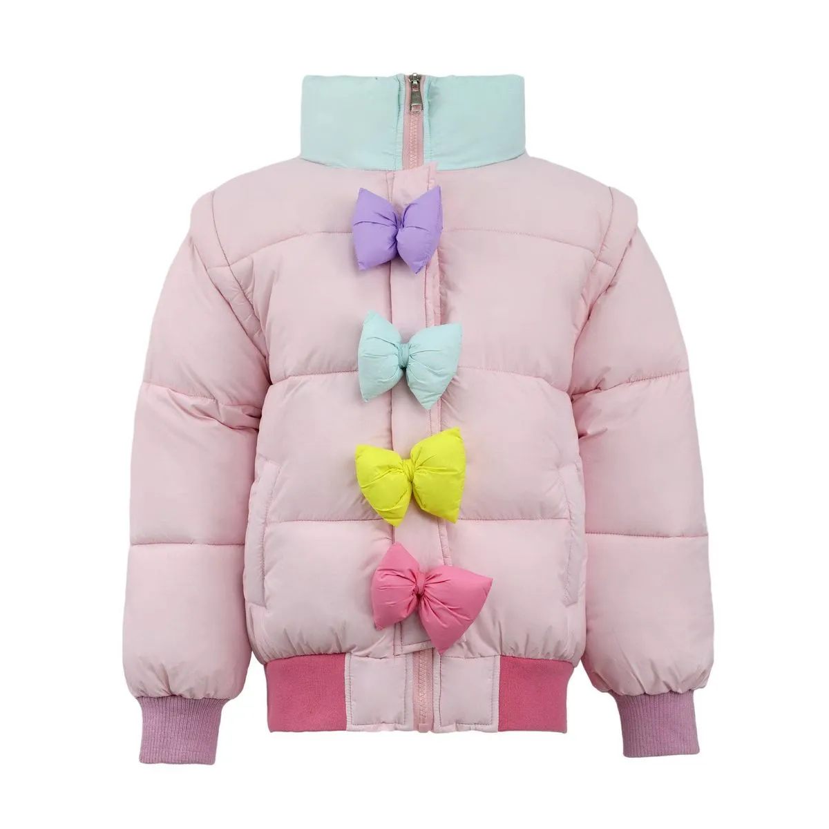 LOL Rainbow Bow Puffer Coat