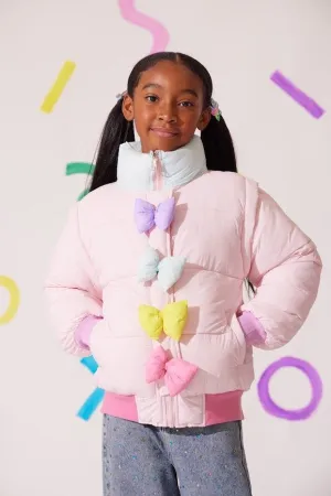 LOL Rainbow Bow Puffer Coat