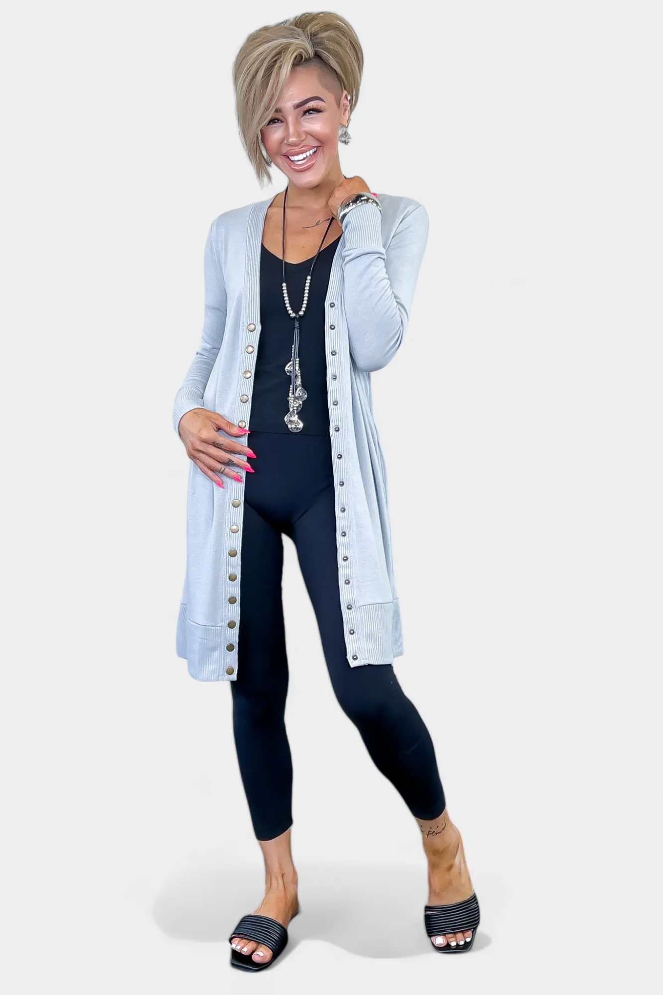 Long Snap Cardigan