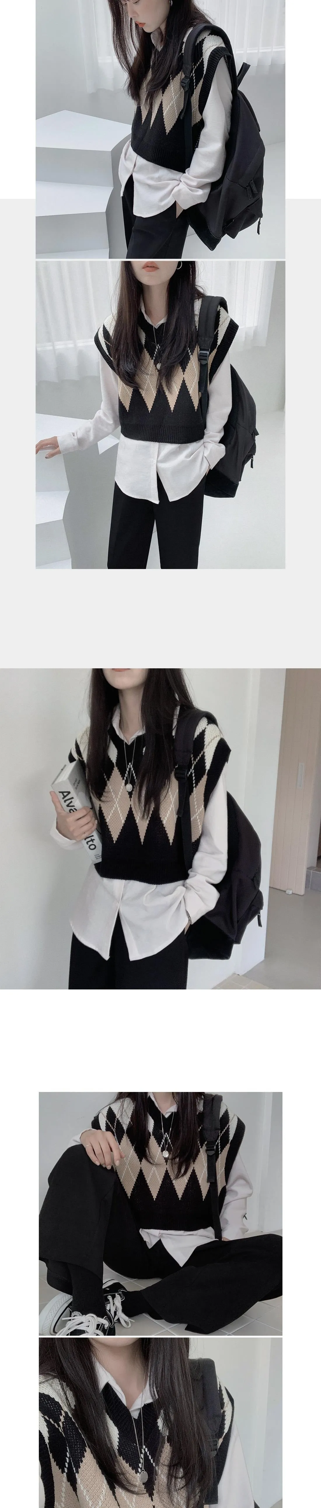 Loose Knitting Wool Oversize Sweater Vest