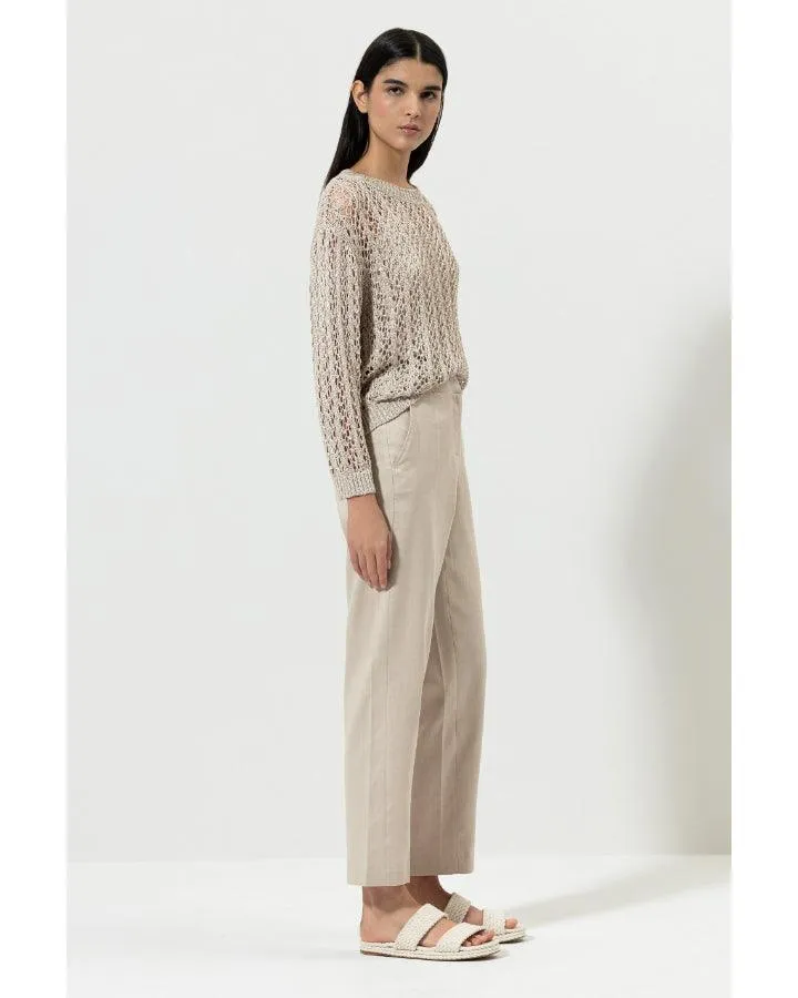 Luisa Cerano Linen Blend Tapered Pants