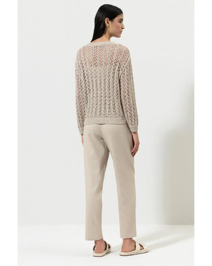 Luisa Cerano Linen Blend Tapered Pants