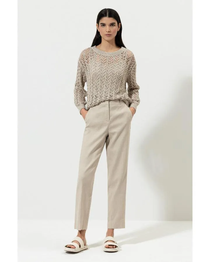 Luisa Cerano Linen Blend Tapered Pants