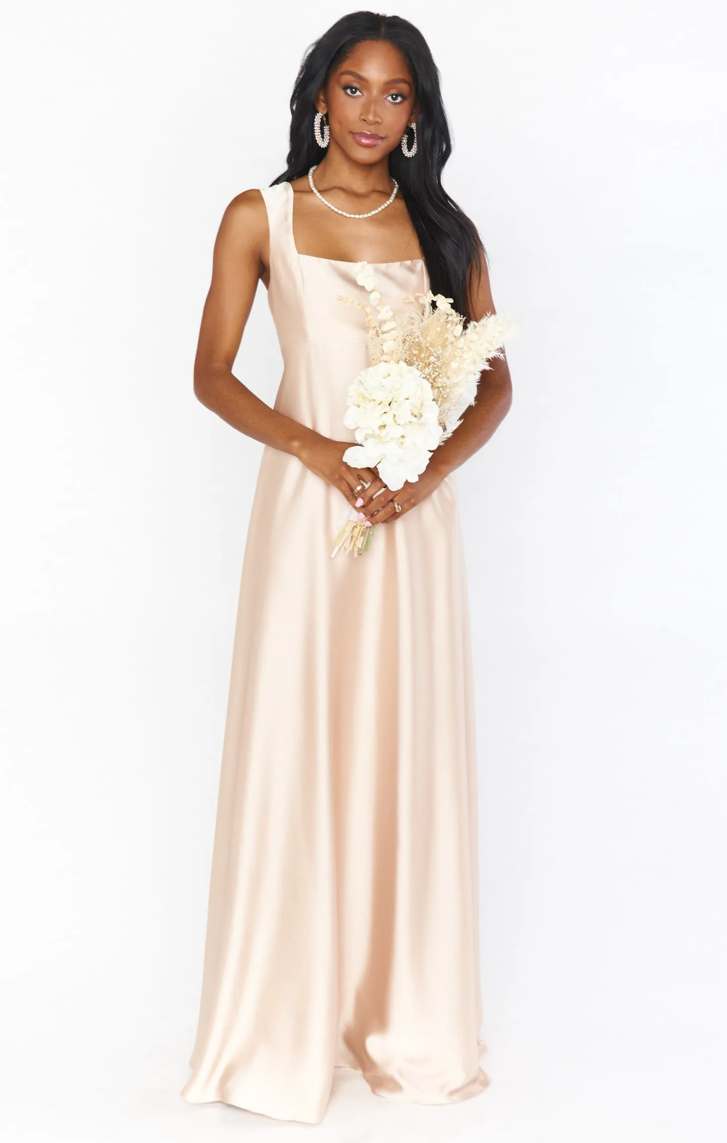 Madi Gown ~ Champagne Luxe Satin