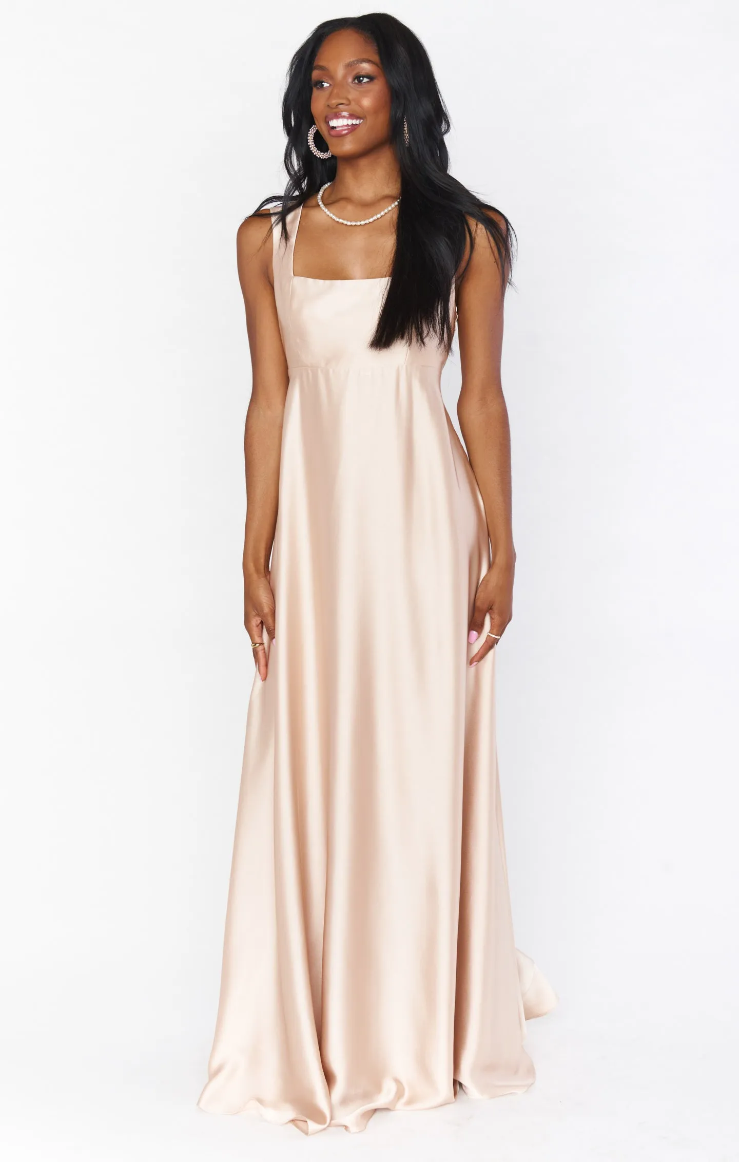 Madi Gown ~ Champagne Luxe Satin