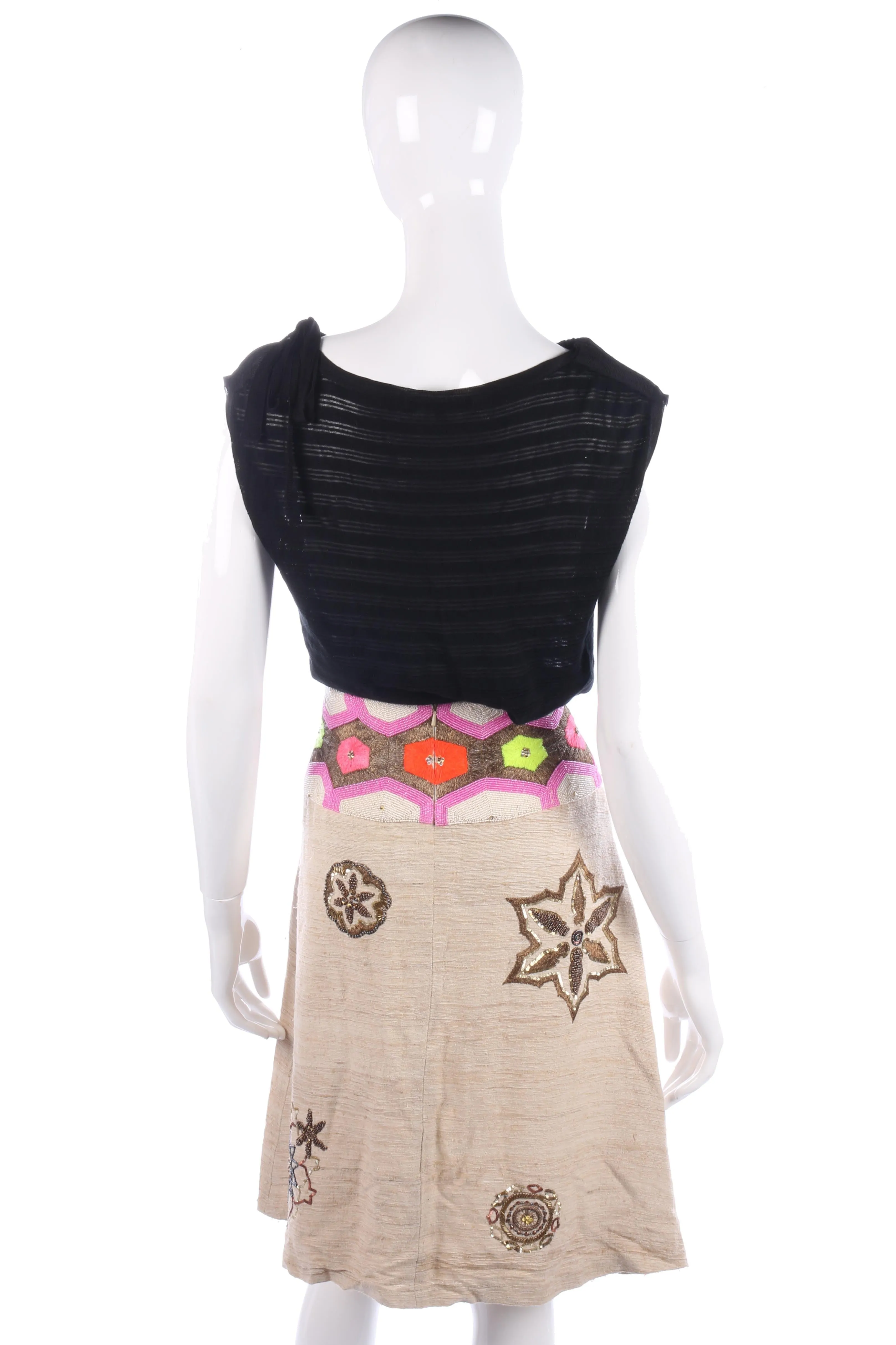 Matthew Williamson 100% Silk Beaded Skirt UK Size 10