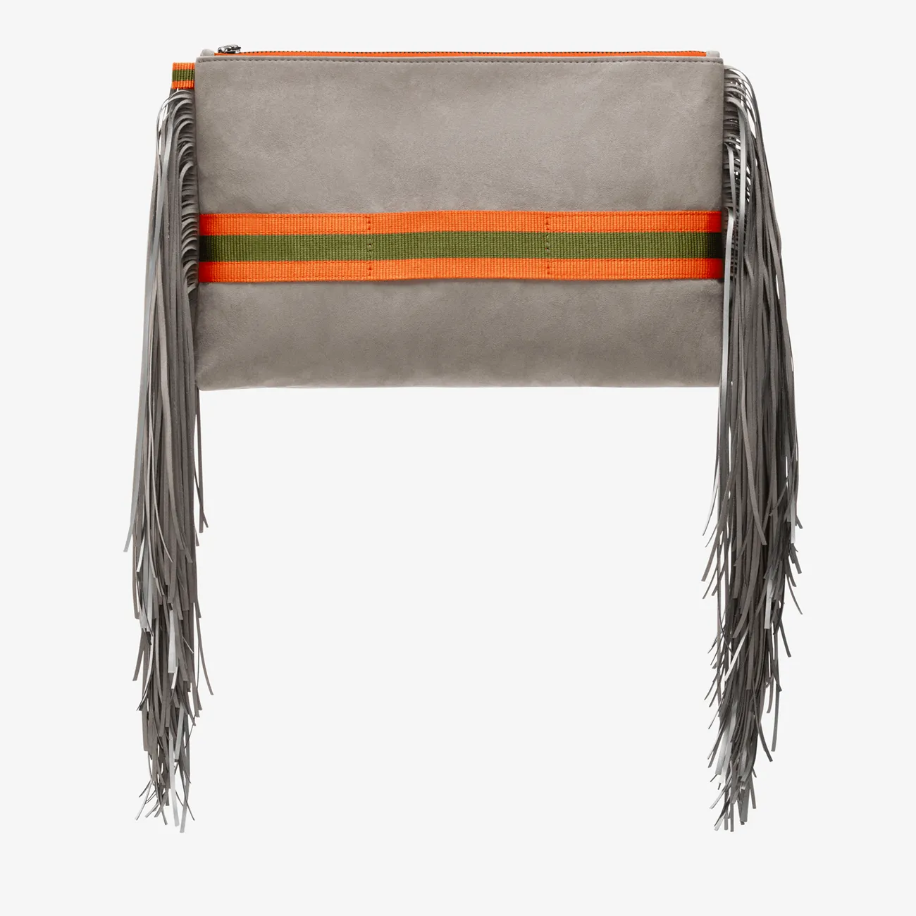 Maxi Fringe Clutch "Koala Grey" - Logo Edition