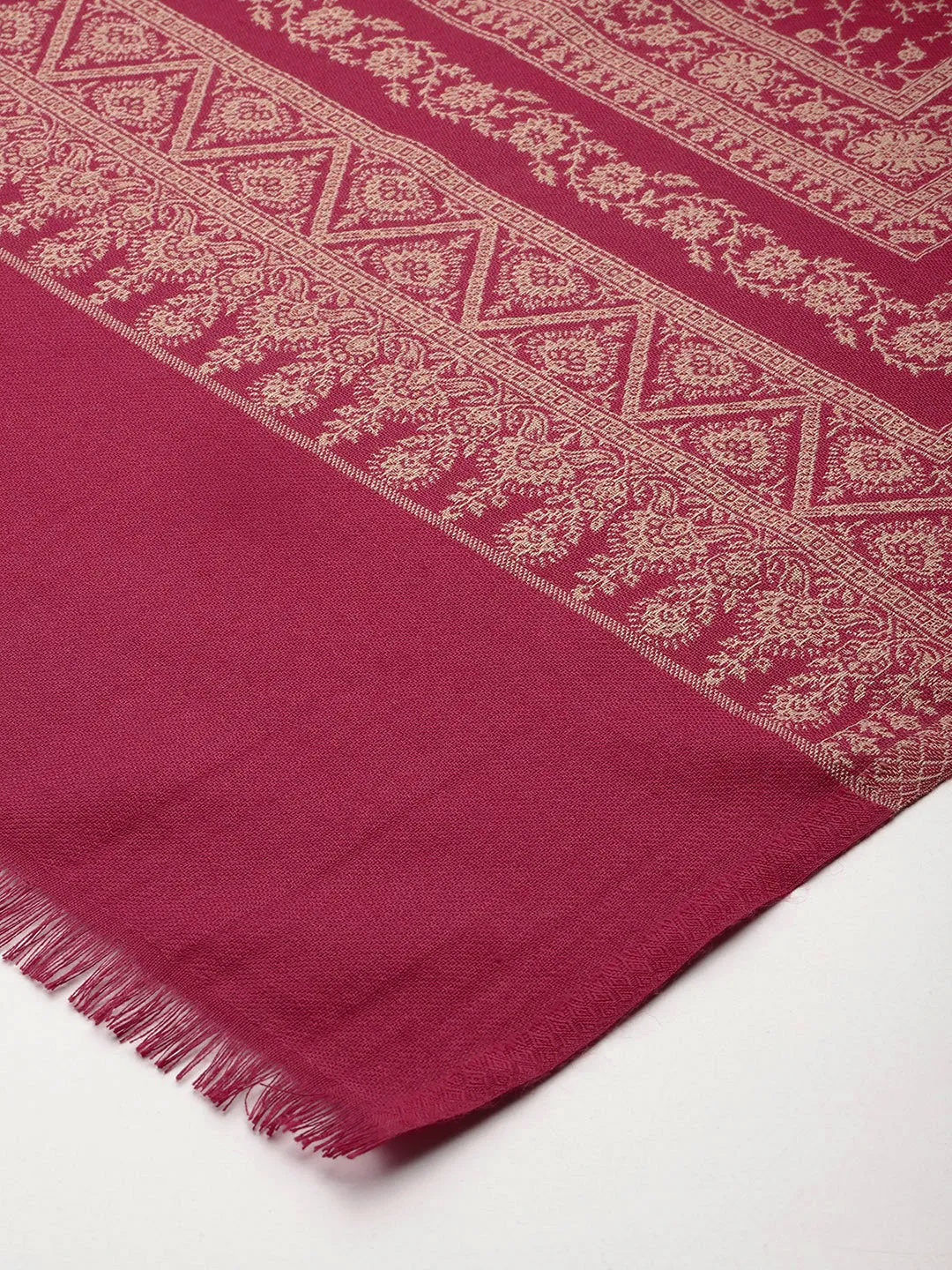 Men Ethnic Motifs Woven Embroidered Design Kashmiri Shawl