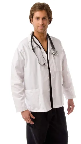 Men's Multi-Pocket Short Lab Coat Medical Uniform