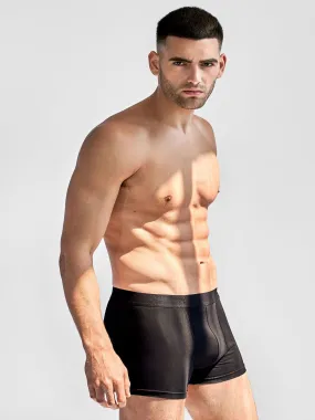 Men's Plain Solid Boxer,Black