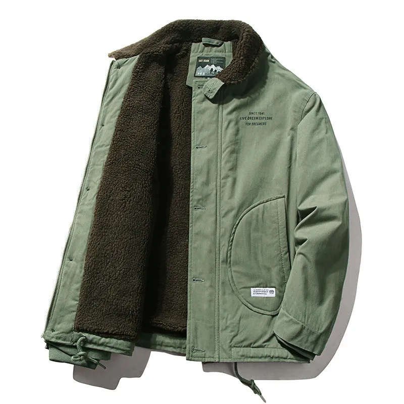 Men's Winter Fleece Cargo Jacket