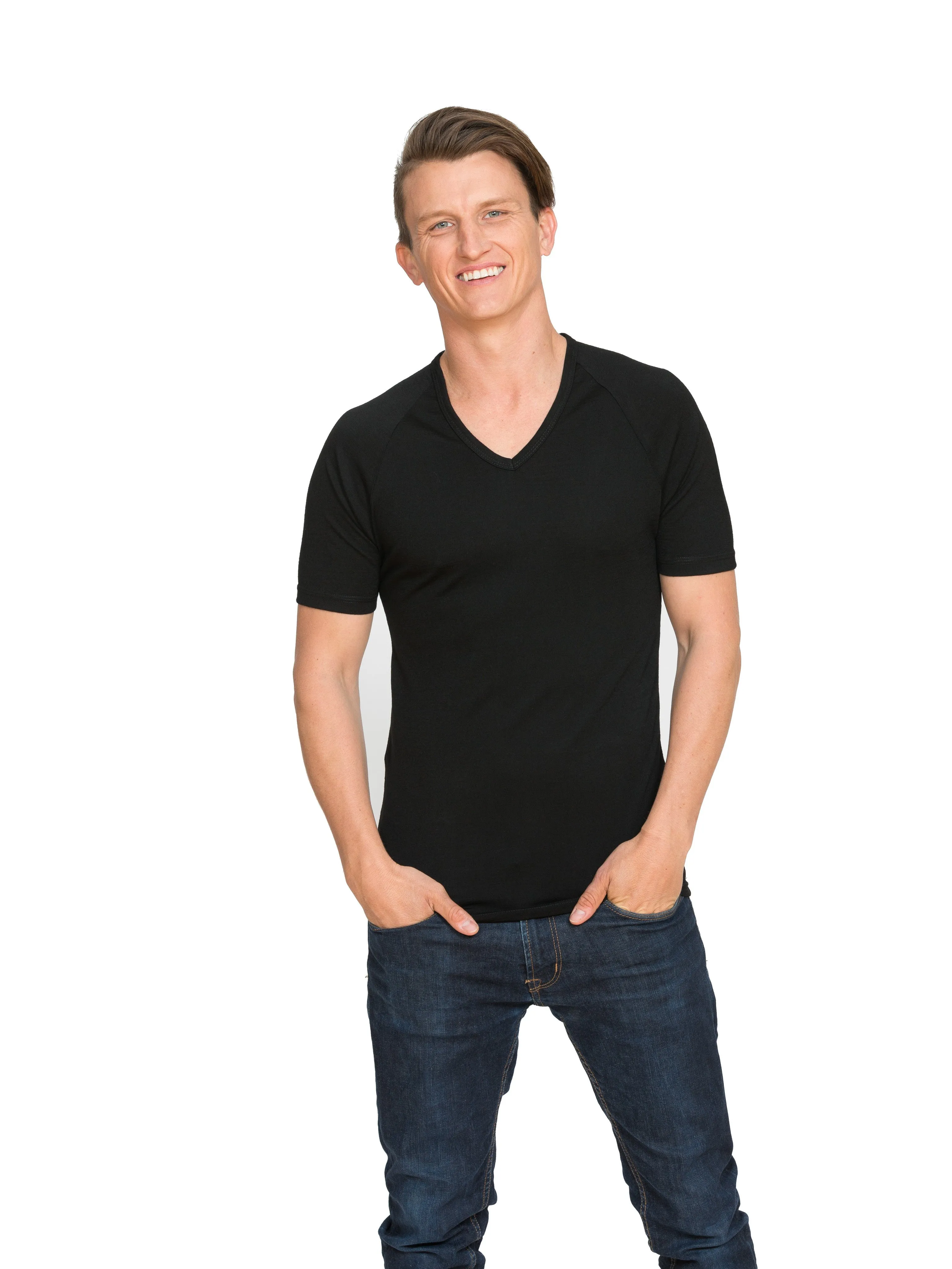 Merino Short Sleeve V Neck