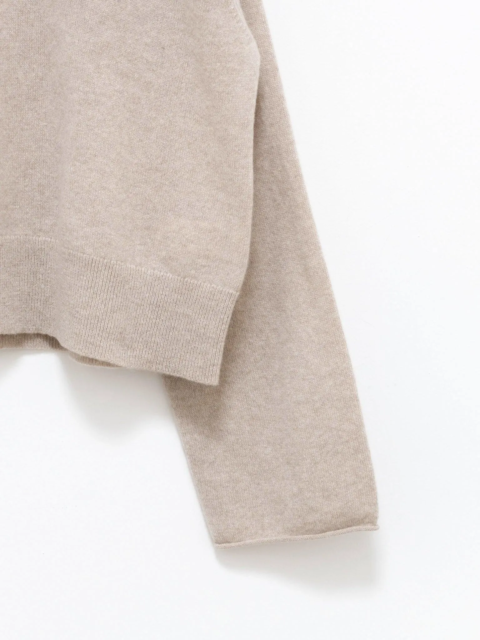 Merril Cashmere Crop Knit - Oatmeal