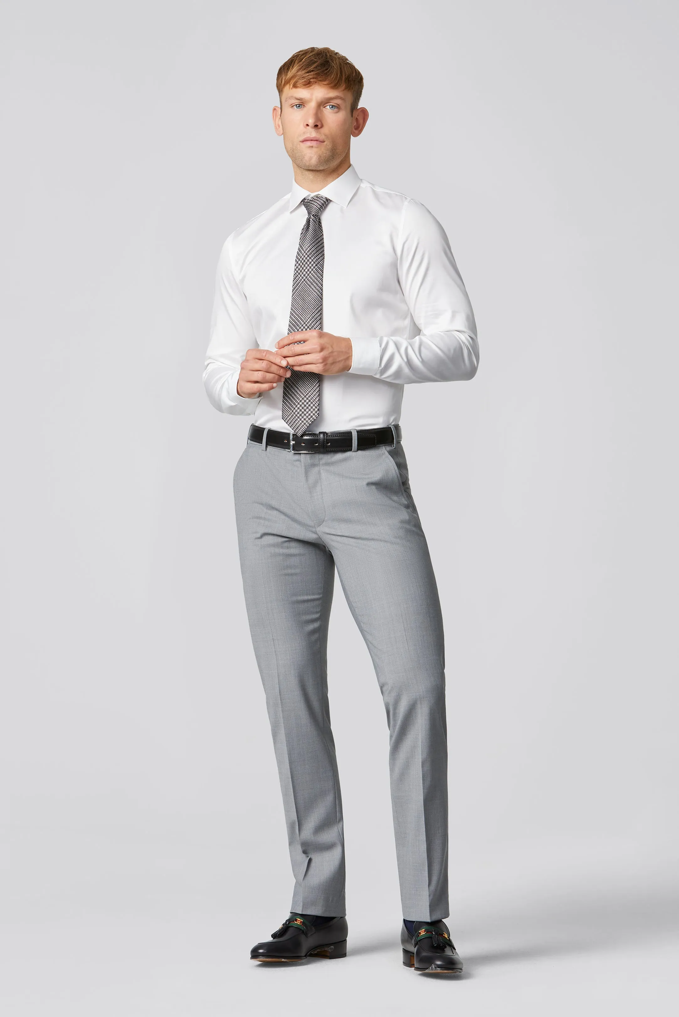 Meyer - Roma, Light Grey Wool Blend Trouser