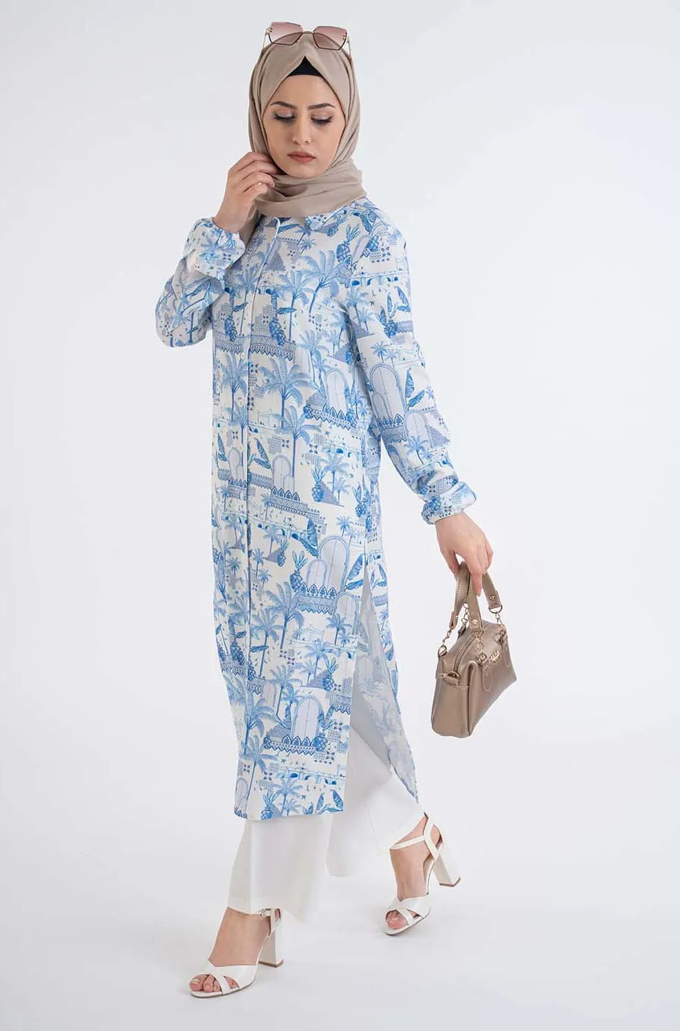 Mikonos Maxi shirt-Modest Fashion Hijab