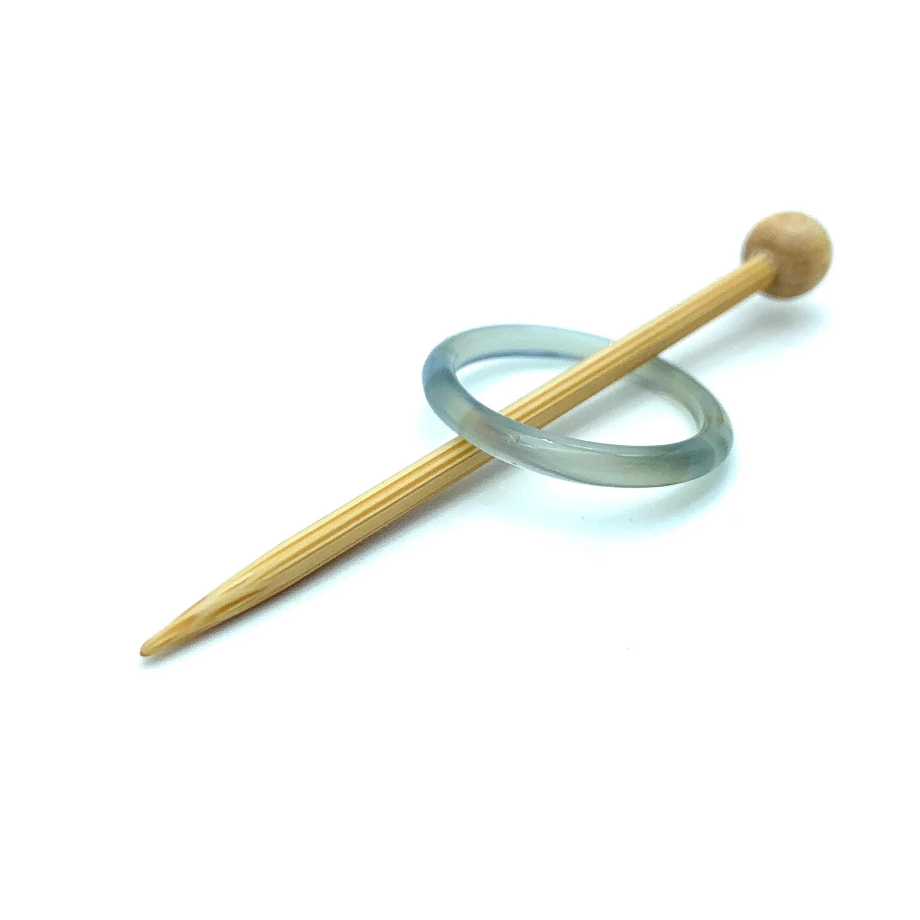 Natural Stone Shawl Pin ~ Gray Stone Ring Y