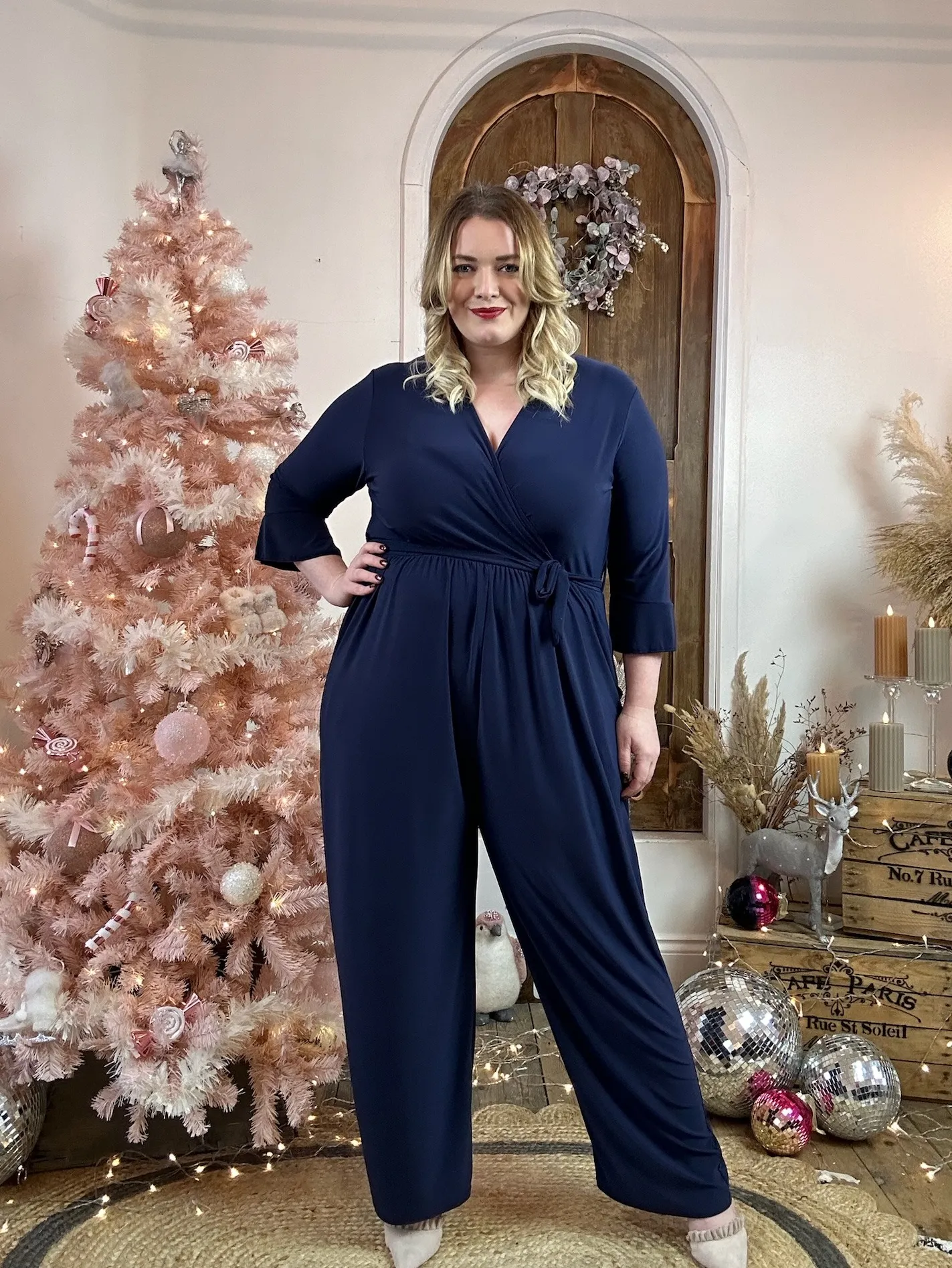 Navy Frida Wide Leg Jumpsuit