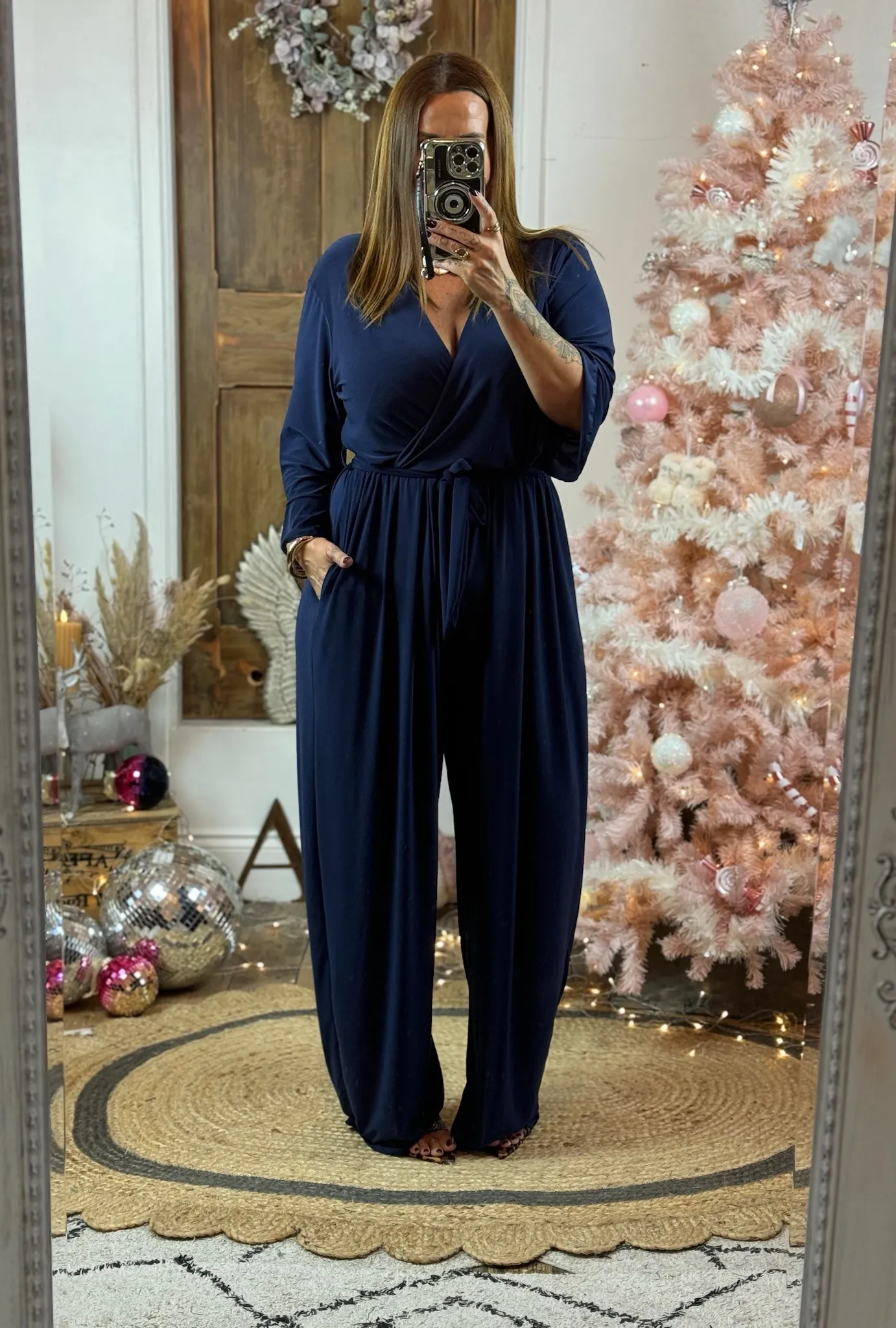 Navy Frida Wide Leg Jumpsuit