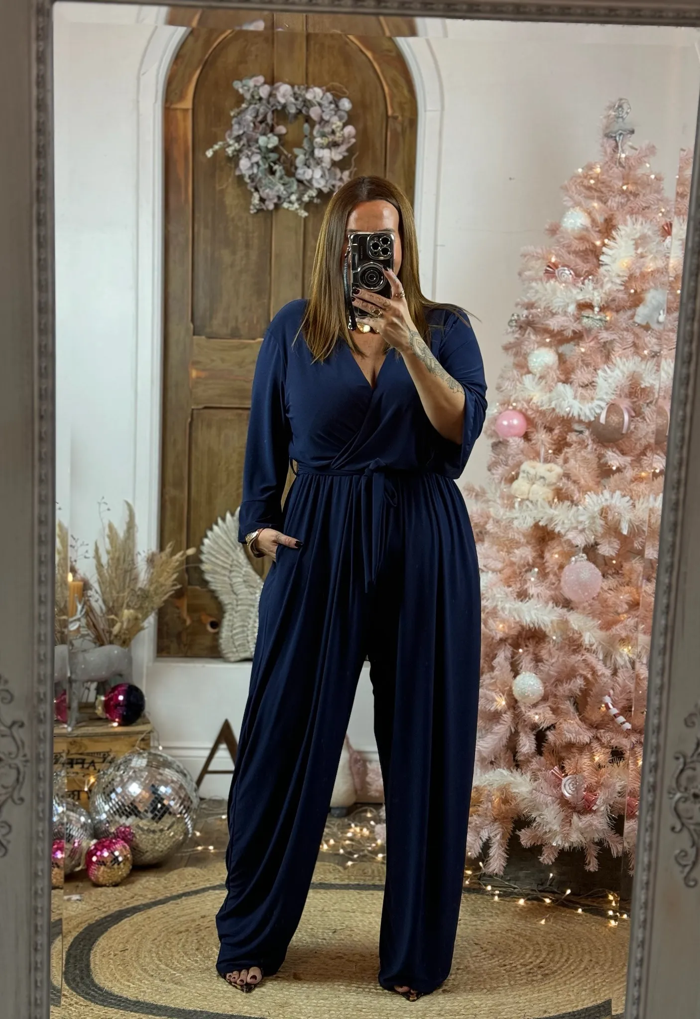 Navy Frida Wide Leg Jumpsuit