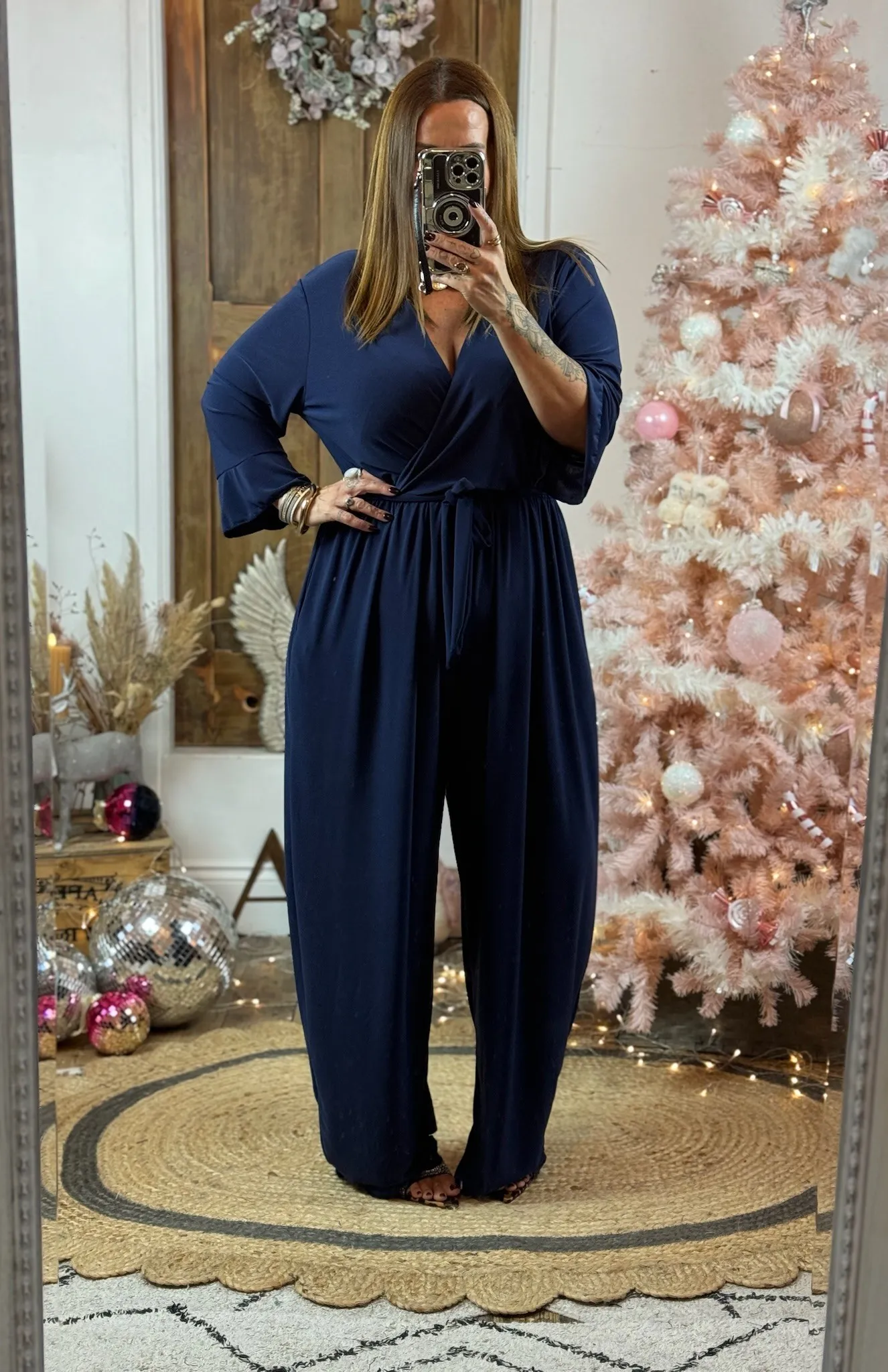 Navy Frida Wide Leg Jumpsuit