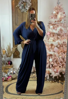 Navy Frida Wide Leg Jumpsuit