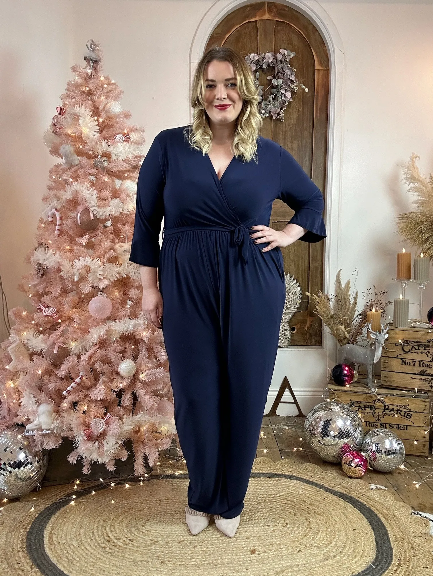 Navy Frida Wide Leg Jumpsuit