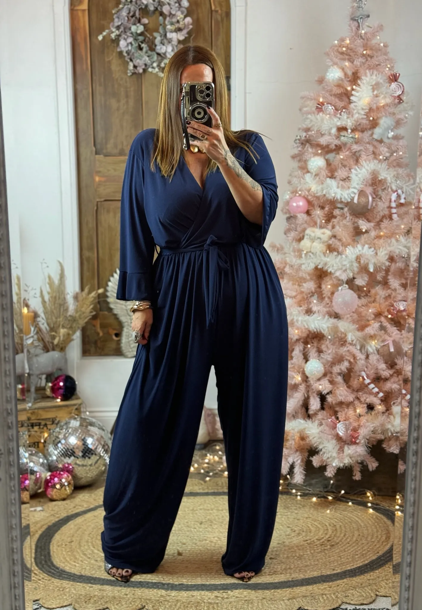 Navy Frida Wide Leg Jumpsuit