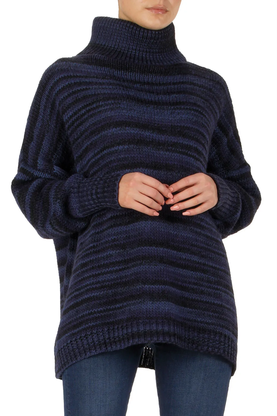 Navy Turtleneck Oversized Sweater