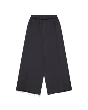 Nichijō Wide Leg Washed Black Cotton Sweatpants