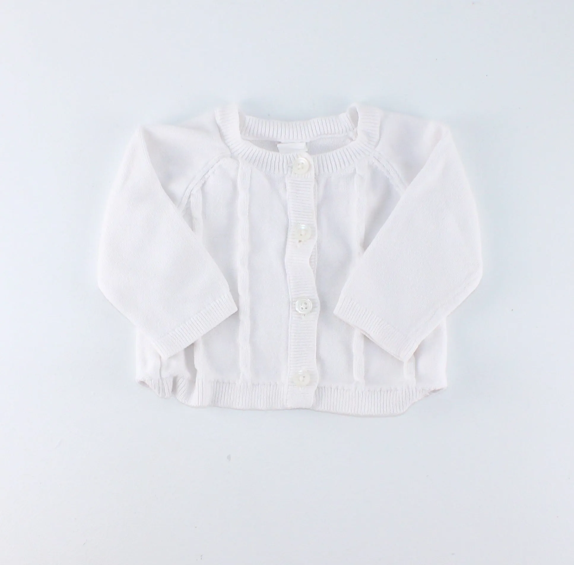 OLD NAVY WHITE CARDIGAN 3-6M PRE-LOVED