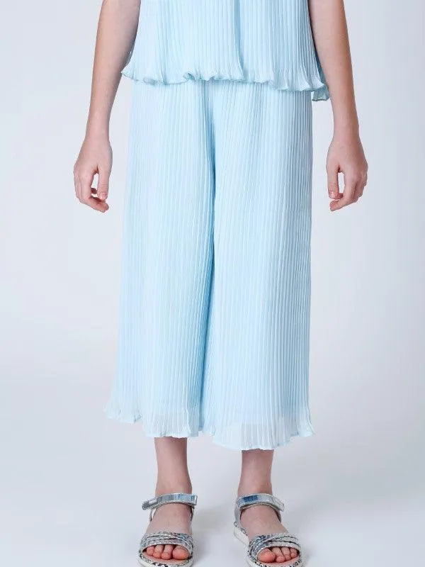 One Friday Aqua Pleated Culotte