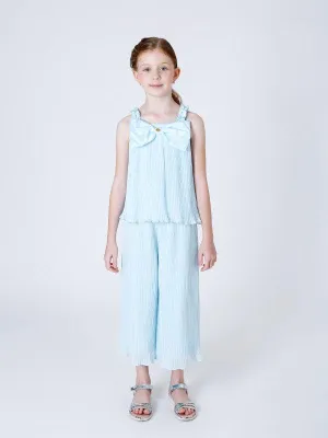 One Friday Aqua Pleated Culotte