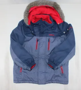 OSH KOSH NAVY & RED WINTER COAT 7Y PRE-LOVED