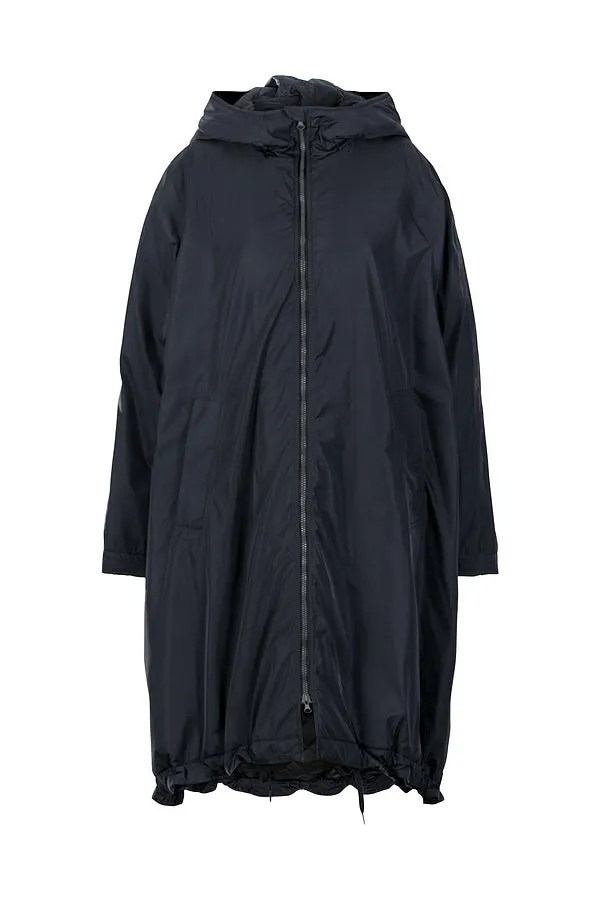 Oska Hooded Coat in Navy