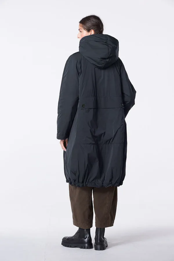 Oska Hooded Coat in Navy