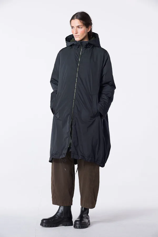 Oska Hooded Coat in Navy