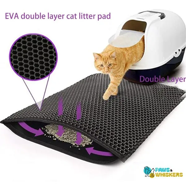 Paws & Whiskers Waterproof Cat Litter Mat Double Layer