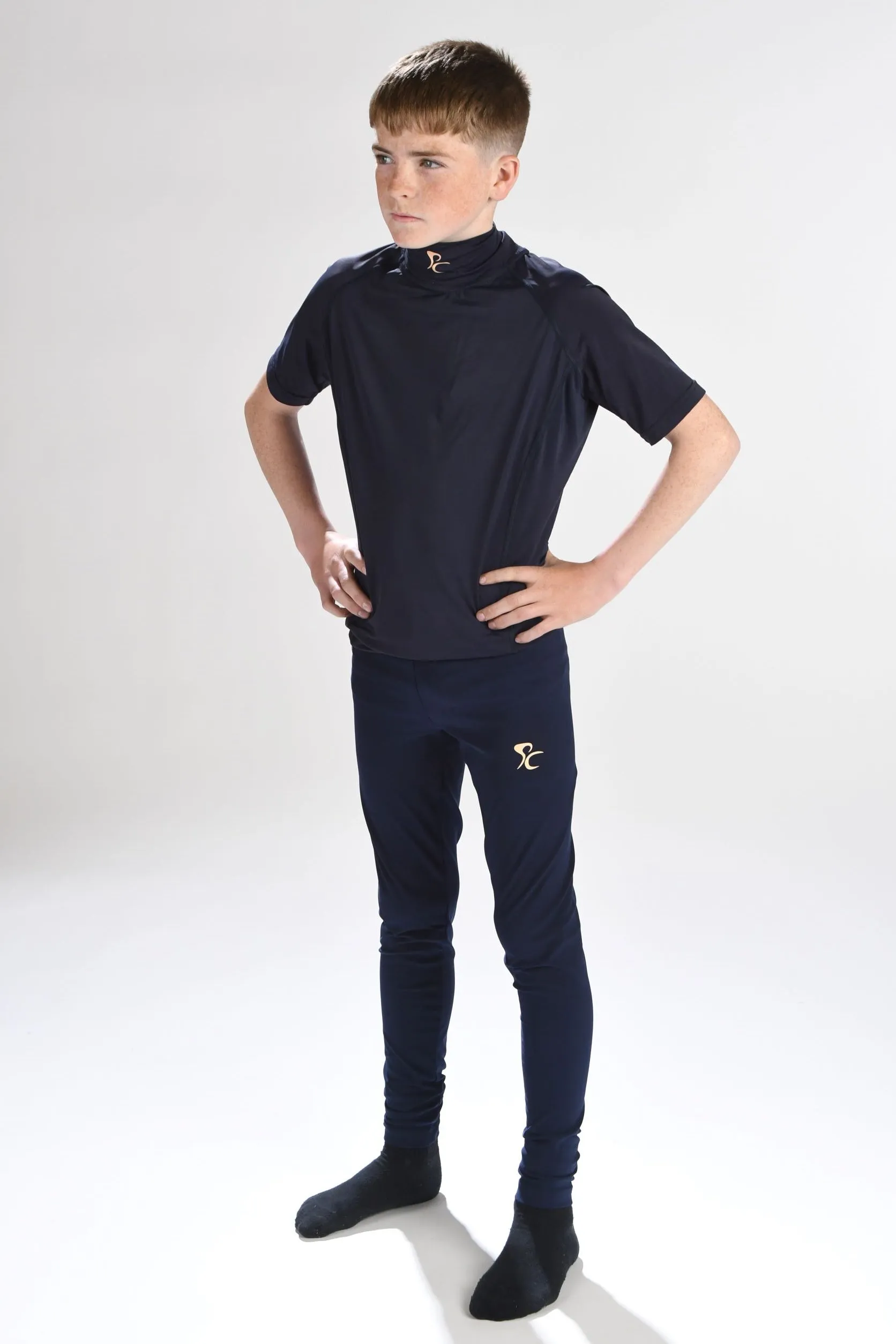 PC Skinn Base Layer - Short Sleeve - Childrens - Navy