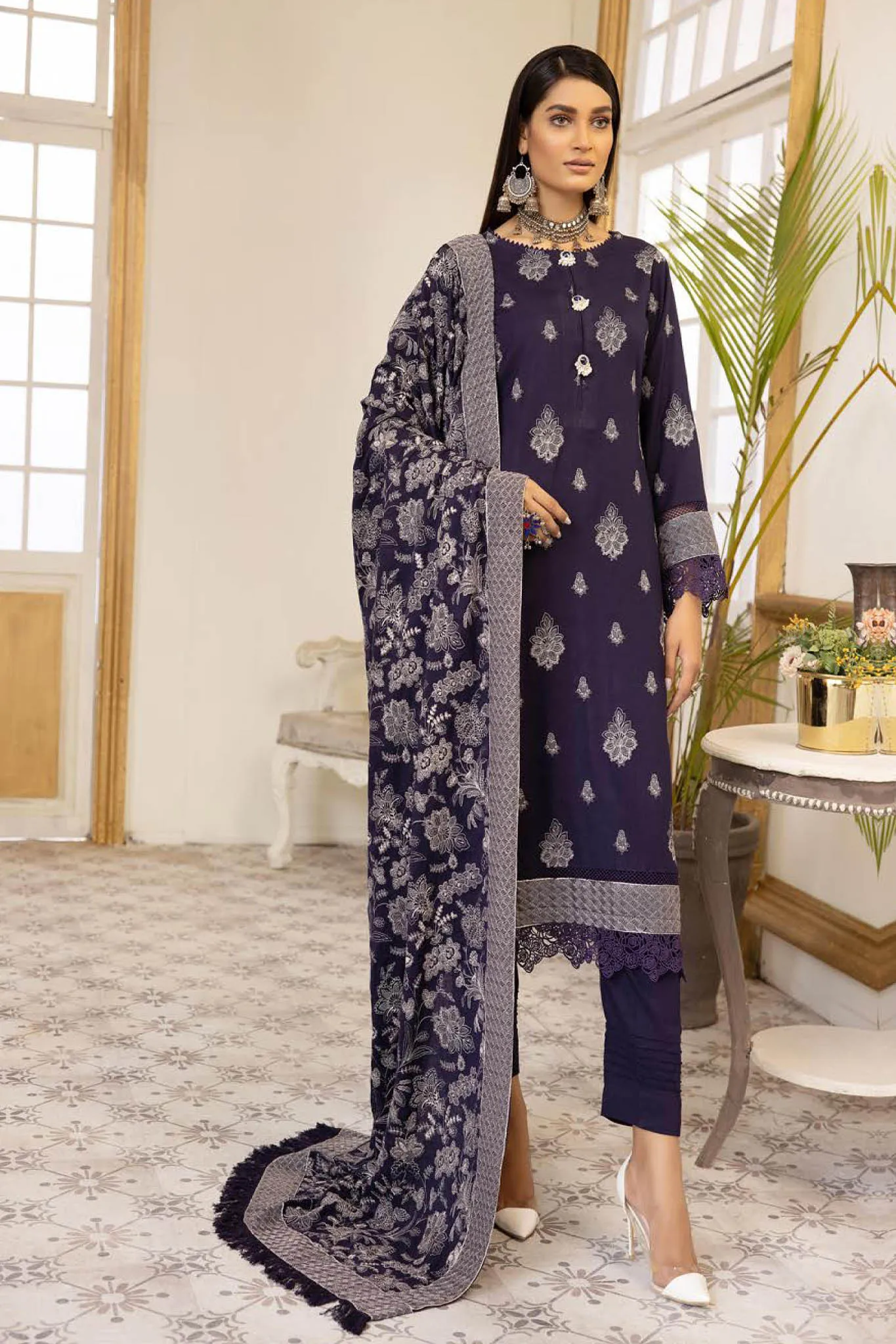 Pearl by Riaz Arts Unstitched 3 Piece Exclusive Shawl Collection'2022-PE-06